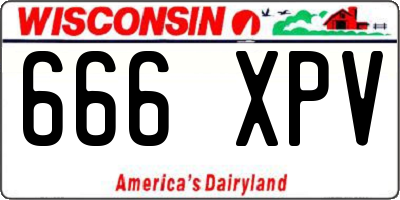 WI license plate 666XPV