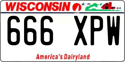 WI license plate 666XPW