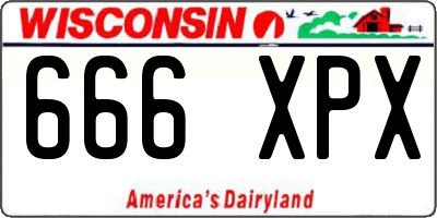 WI license plate 666XPX