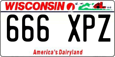 WI license plate 666XPZ