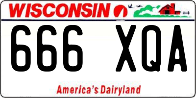 WI license plate 666XQA