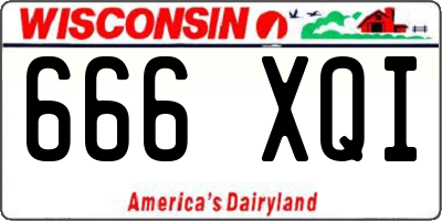 WI license plate 666XQI
