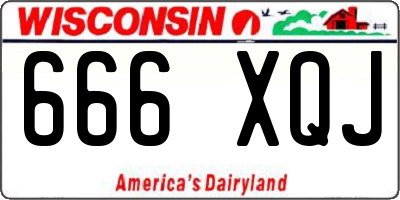 WI license plate 666XQJ