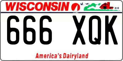 WI license plate 666XQK