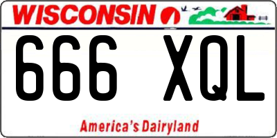 WI license plate 666XQL