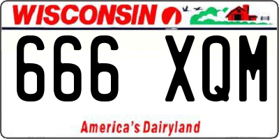 WI license plate 666XQM