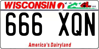 WI license plate 666XQN
