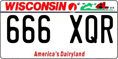WI license plate 666XQR
