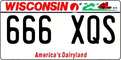 WI license plate 666XQS