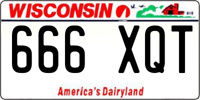 WI license plate 666XQT