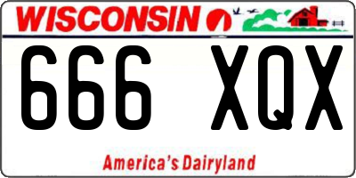 WI license plate 666XQX