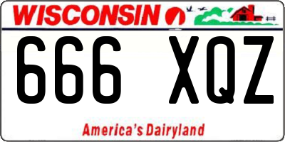 WI license plate 666XQZ