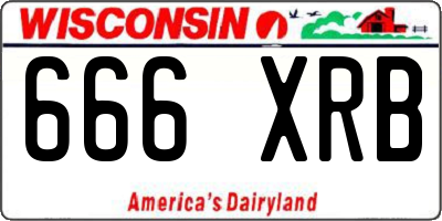 WI license plate 666XRB