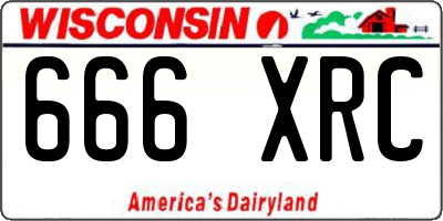 WI license plate 666XRC