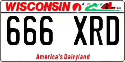 WI license plate 666XRD