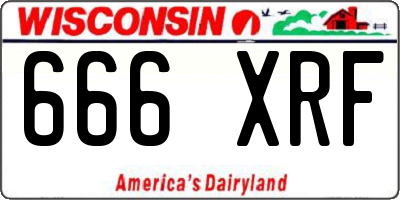 WI license plate 666XRF