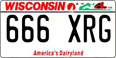 WI license plate 666XRG