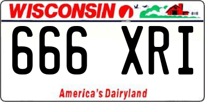 WI license plate 666XRI