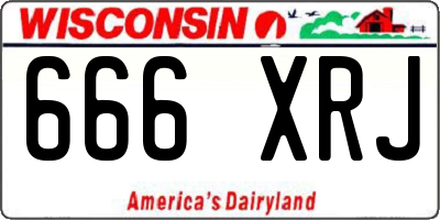 WI license plate 666XRJ