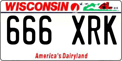 WI license plate 666XRK