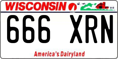 WI license plate 666XRN