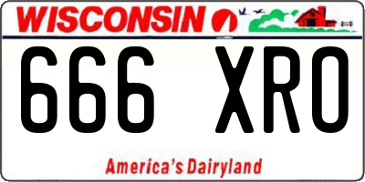 WI license plate 666XRO