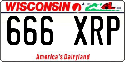 WI license plate 666XRP