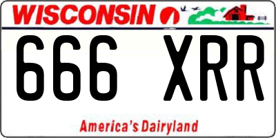 WI license plate 666XRR