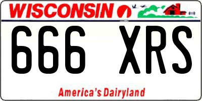 WI license plate 666XRS