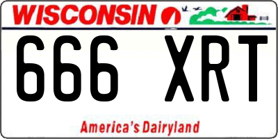 WI license plate 666XRT