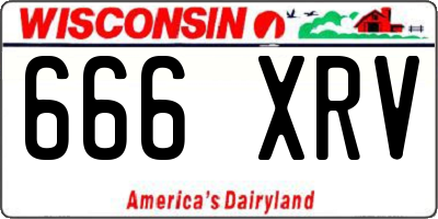 WI license plate 666XRV