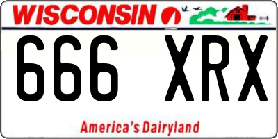 WI license plate 666XRX