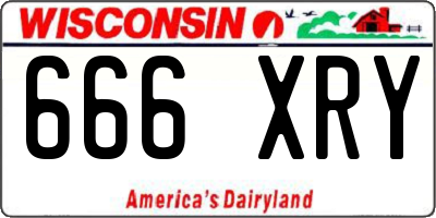WI license plate 666XRY