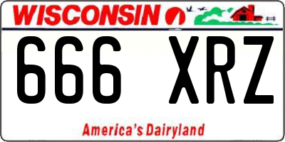WI license plate 666XRZ