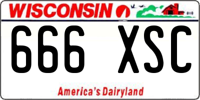 WI license plate 666XSC