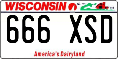 WI license plate 666XSD