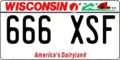 WI license plate 666XSF