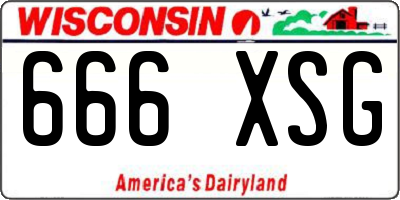 WI license plate 666XSG