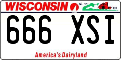 WI license plate 666XSI