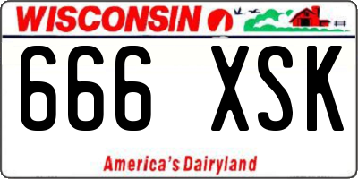 WI license plate 666XSK