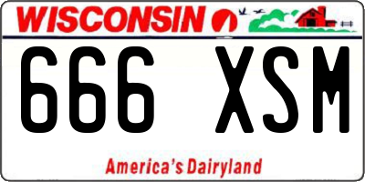 WI license plate 666XSM
