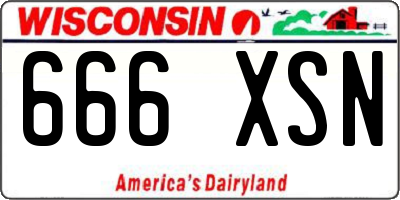 WI license plate 666XSN