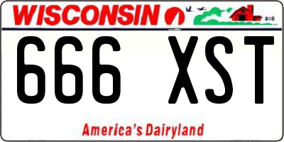 WI license plate 666XST