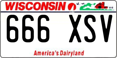 WI license plate 666XSV