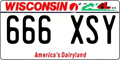 WI license plate 666XSY