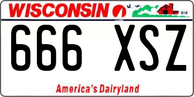 WI license plate 666XSZ