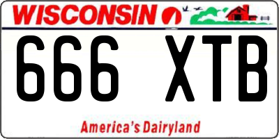 WI license plate 666XTB