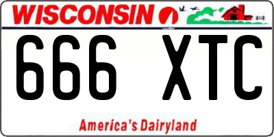WI license plate 666XTC