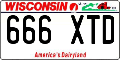 WI license plate 666XTD