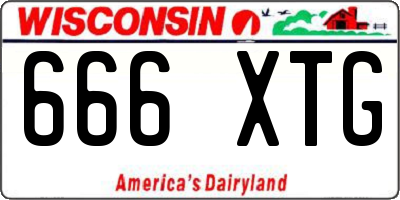 WI license plate 666XTG